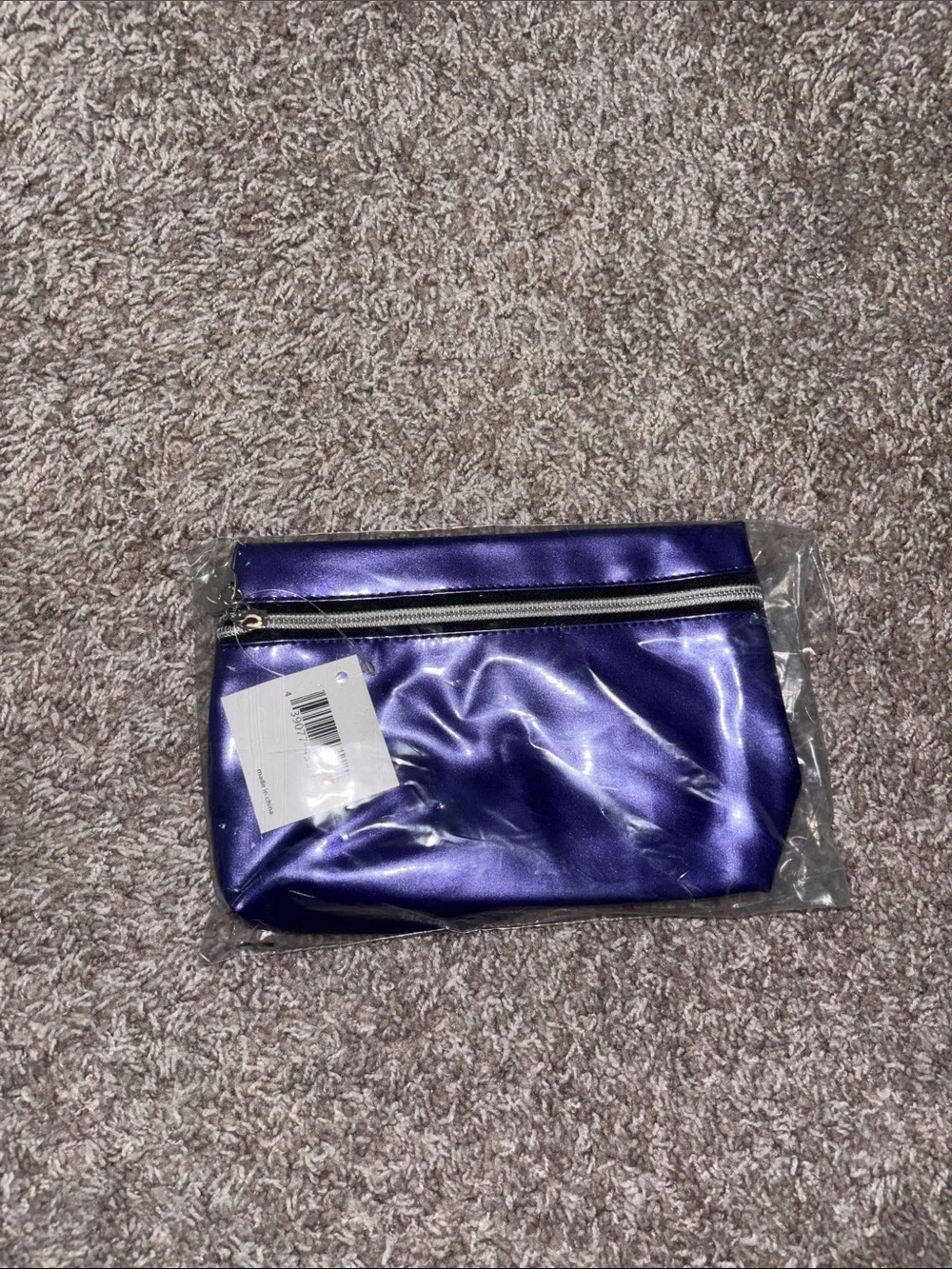 Metallic Purple Zip Pouch Cosmetic Bag
